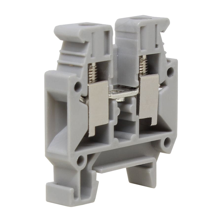 UKJ-4M - 24 to 10 AWG Screw Clamp, Feed-Thru, Mini Terminal Block, 500v, UL Approved, Gray