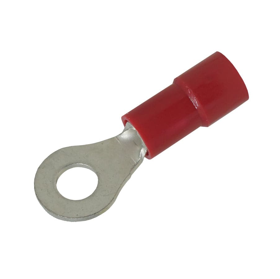 RVYL1-37 - 22 a 16 AWG Molded PVC Con aislamiento de vinilo Terminales de anillo, Easy Entry, #6 Orificio, 100 piezas