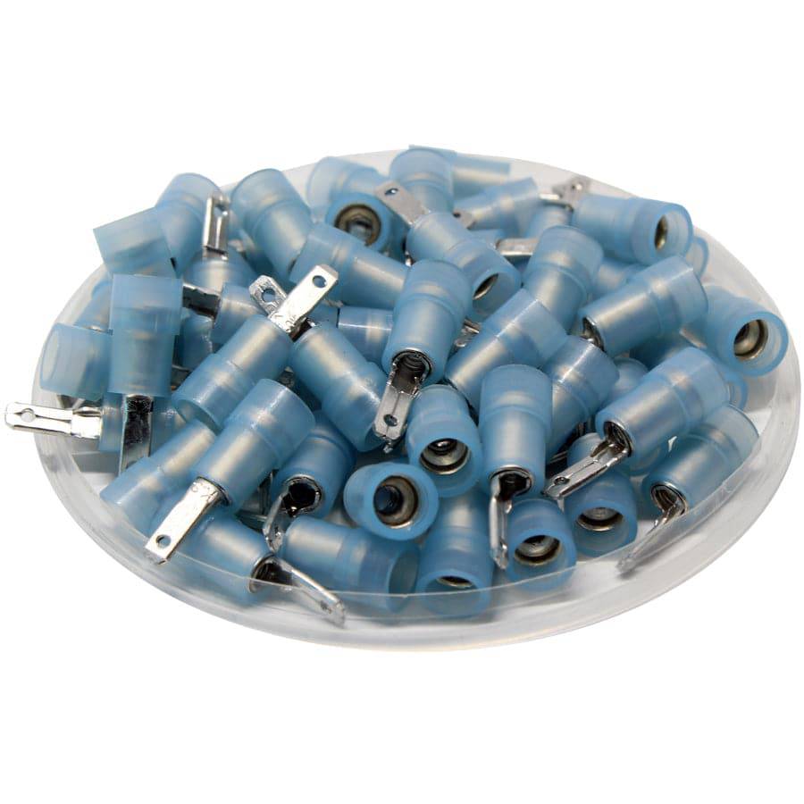 MDNYD2-110(8) - Nylon Insulated Male Quick Disconnect - Double Crimp - 16-14 AWG