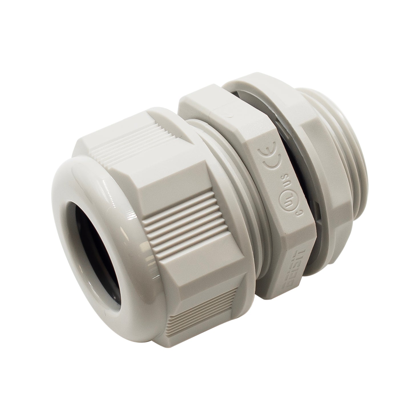 M2516XLGY - M25 x 1.5mm Metric Rosca De nailon Prensaestopas, Gris, Rango: 3/8" a 5/8", XL Longitud, UL Listed, IP68, IP69K - 1 pieza