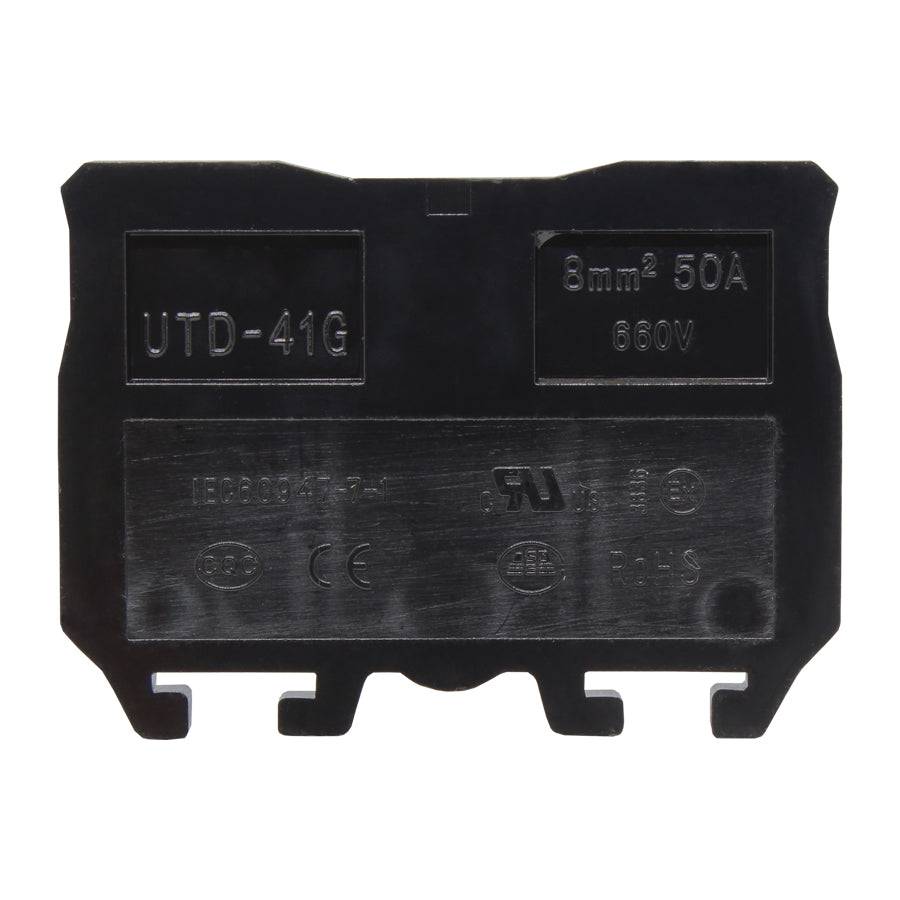 UTD-41G - End Cover para Barrier Screw Terminal Block, Negro
