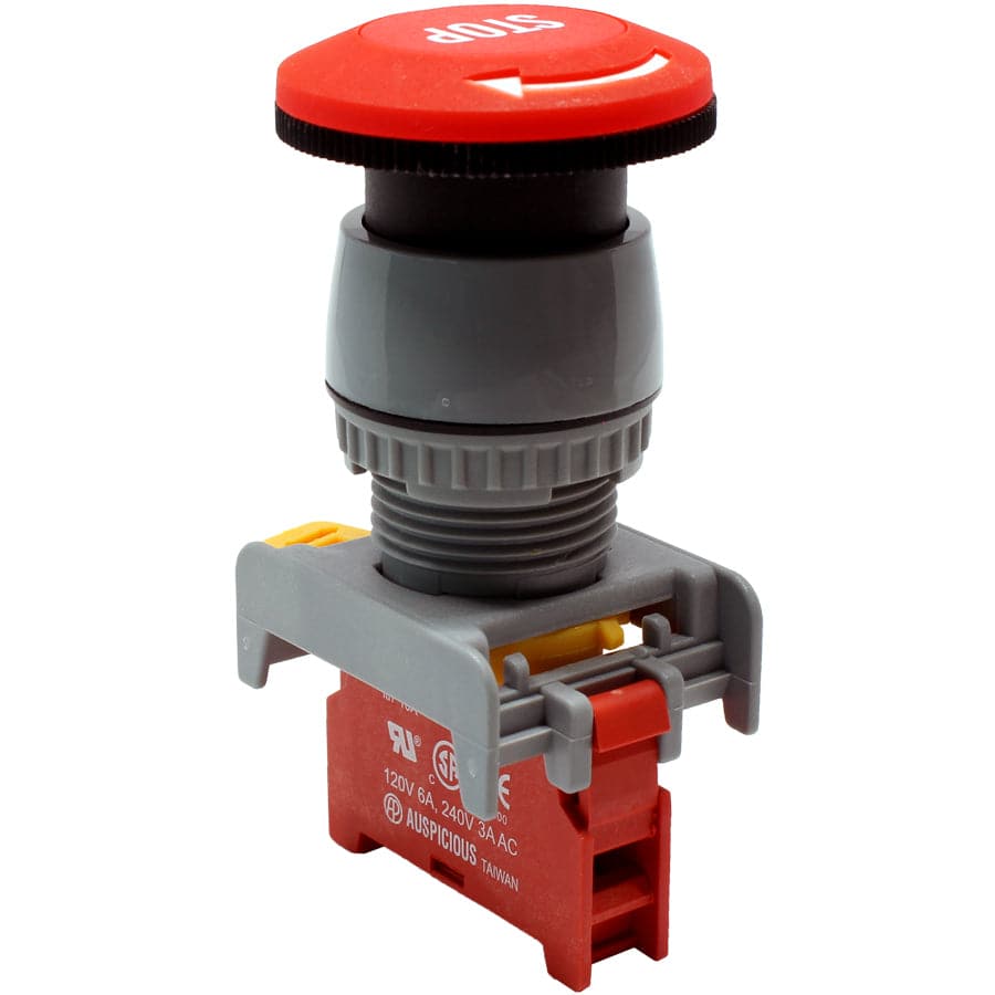 GLEB22-1/C-RD - Rotary Switch - 1 Contact (1/C) - 22mm - Rojo
