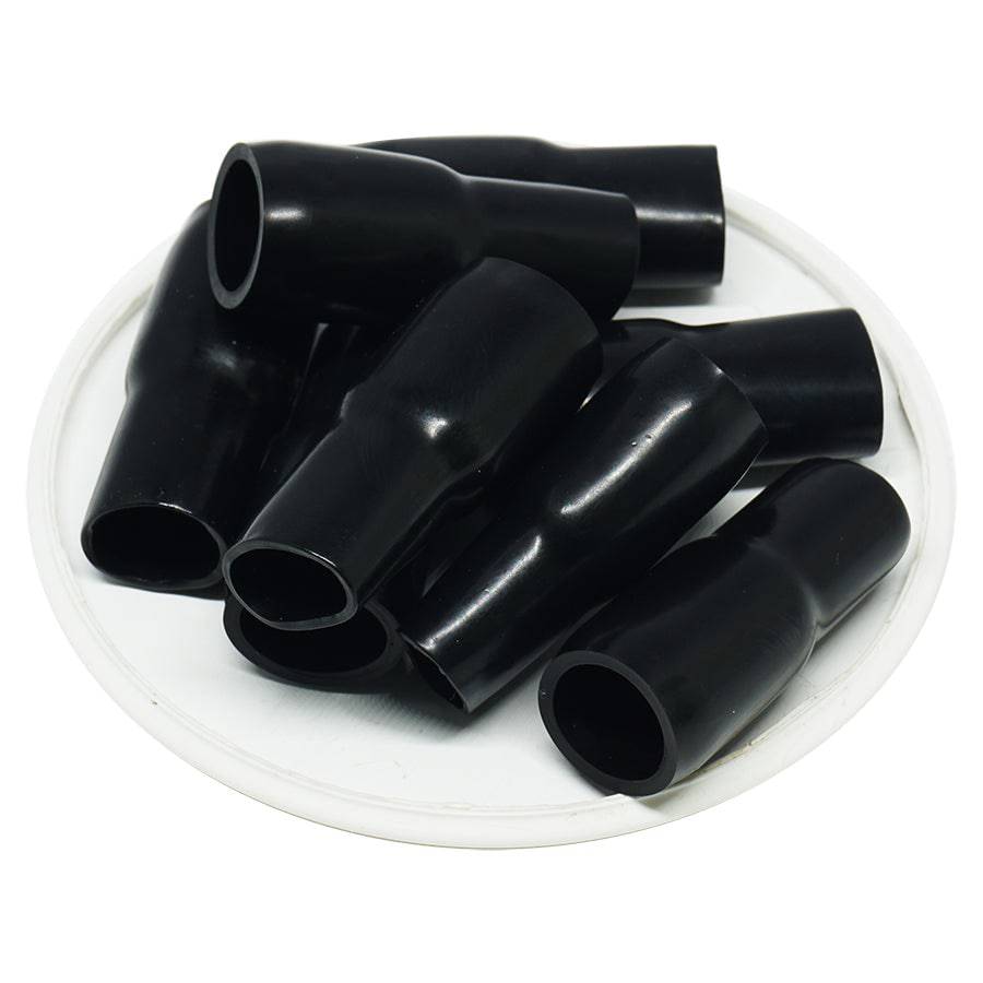 V-38BK - 2 AWG Negro Vinyl PVC Conductor End Sleeves, End Caps, 25 piezas