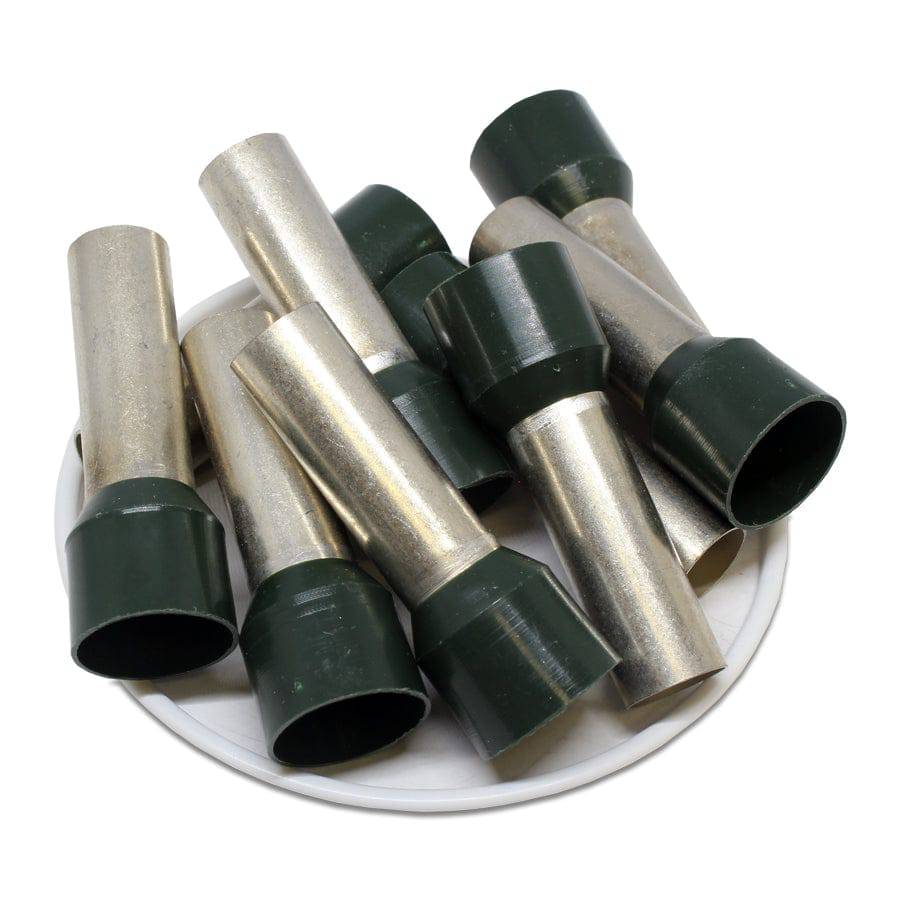 AW500025 - 1 AWG Single Insulated Punteras, 25mm Pin, Olive Verde, UL Recognized, 50 piezas