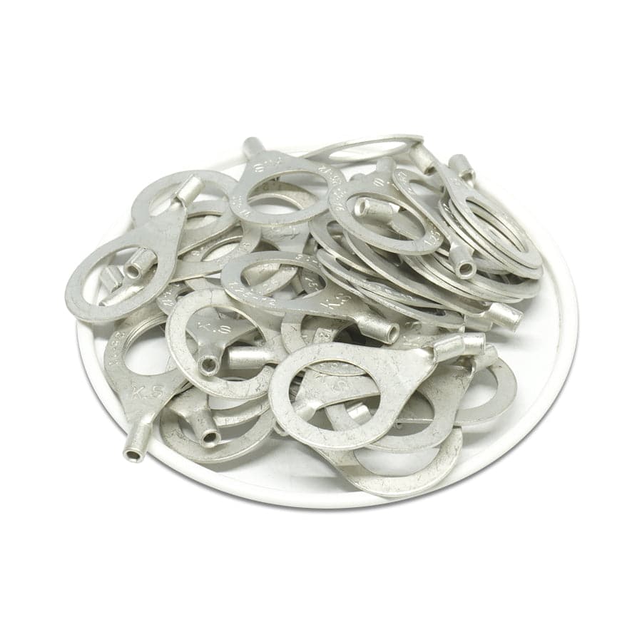 RNB1-13 - 22 a 16 AWG Sin aislamiento Terminales de anillo, 17/32" Orificio, UL Recognized, 50 piezas