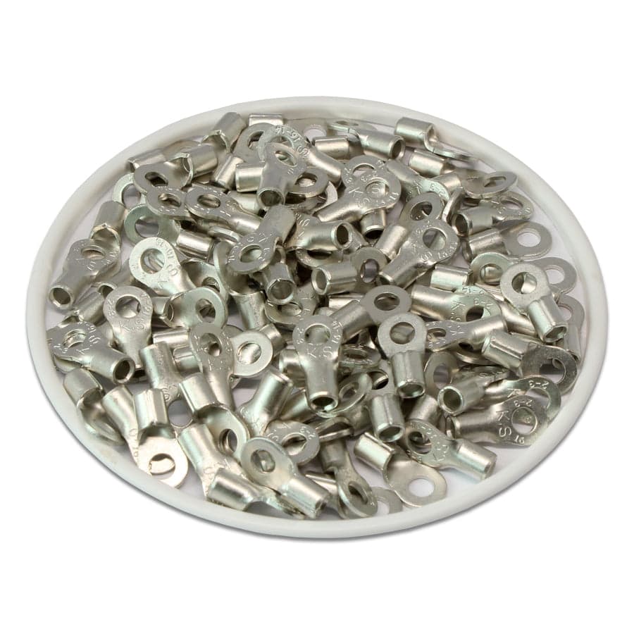 RNB2-32 - 16 to 14 AWG Non Insulated Ring Terminals, #4 Stud, UL Recognized, 100 Pieces