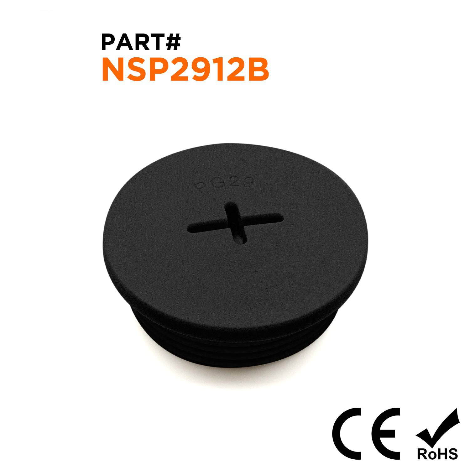 NSP2912B - PG29 Nylon Screw Plug - Black