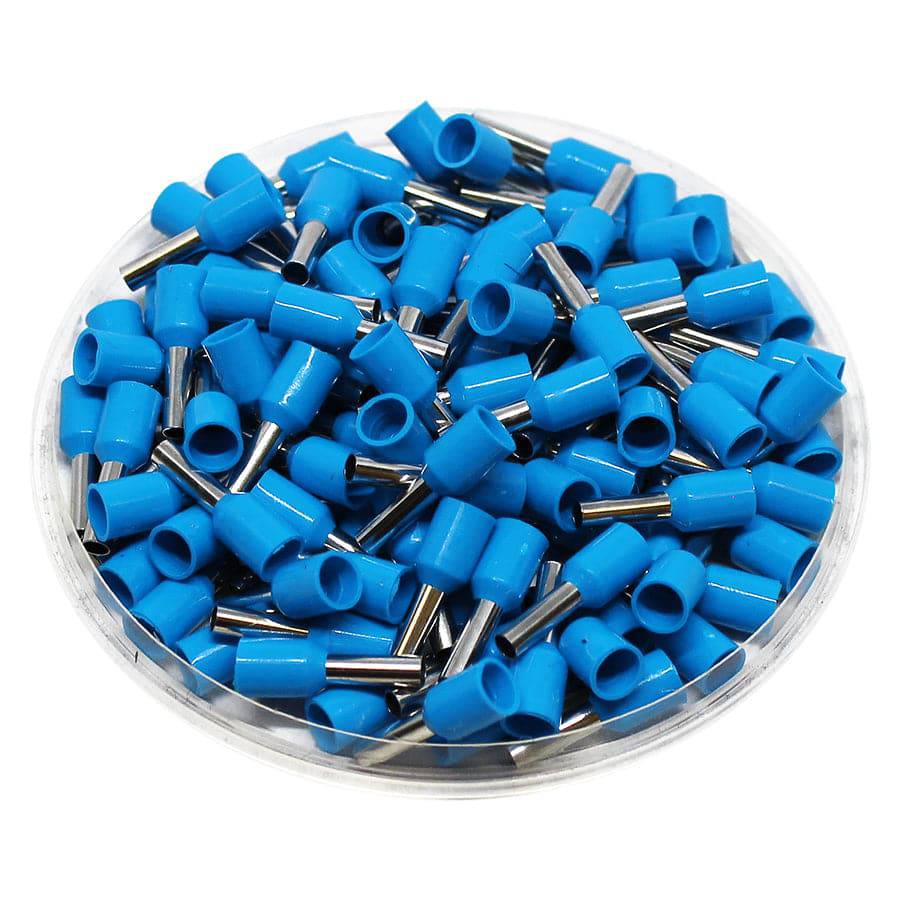AW25008LB - 14 AWG Insulated Punteras, 8mm Pin, Azul claro, 500 piezas