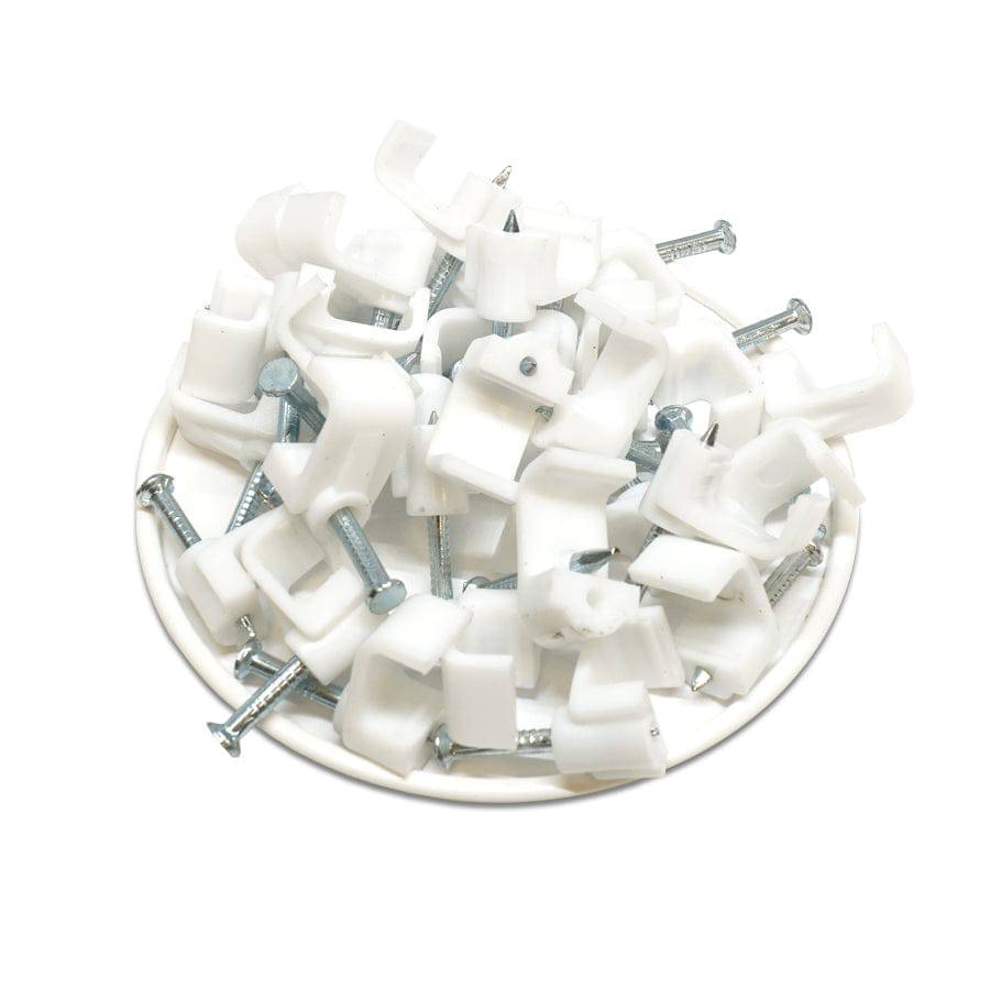 FNC10W - Flat Nail Cable Clip - Blanco - 10mm