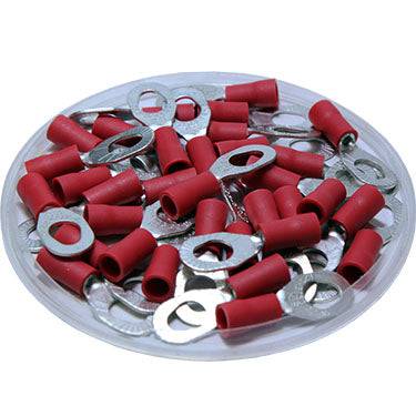 MSRVB1-3753 - 22 a 16 AWG PVC Con aislamiento de vinilo Multi-Orificio Terminales de anillo, Orificio Tamaños: #6, #8, #10, 100 piezas