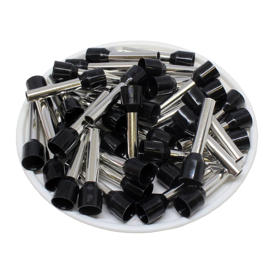 AW60018 - 10 AWG Insulated Punteras, 18mm Pin, Negro, UL Recognized, 100 piezas