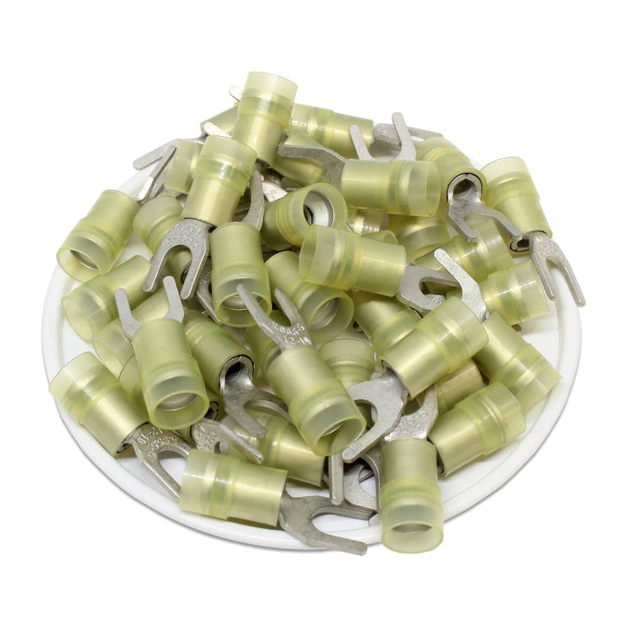 SNYD5-5 - Con aislamiento de nailon Double Crimp Terminales de horquilla - 12-10 AWG - 50/pk