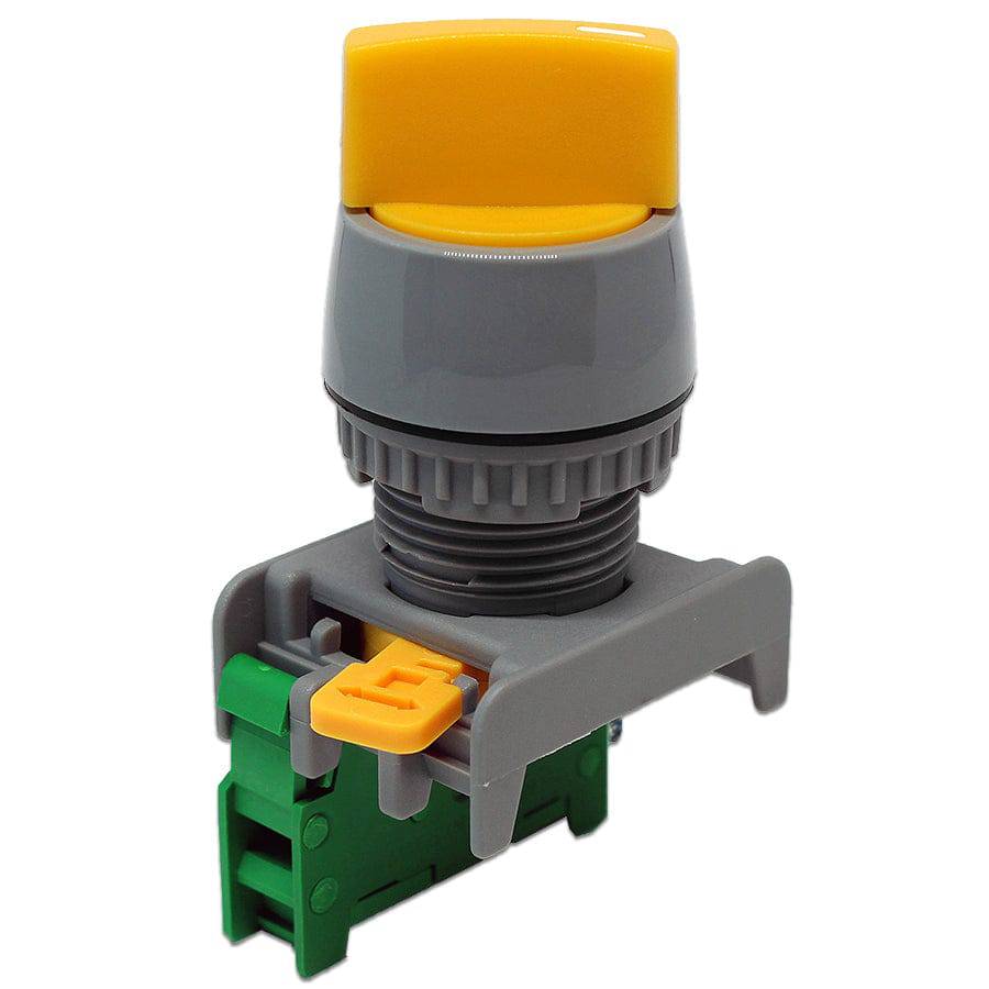 GCS22-1/O-YL - Twist Knob Switch - 1 Contact (1/O) - 2 Positions (0-1) - Amarillo