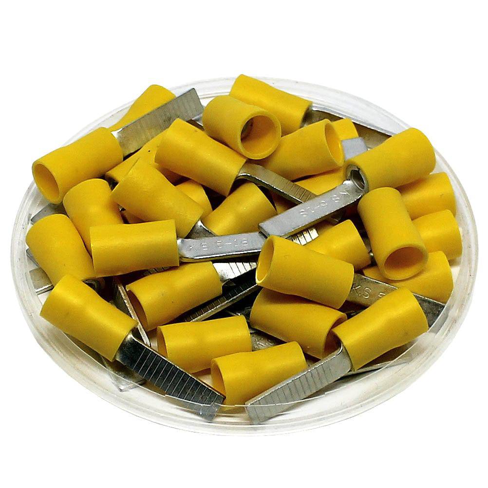 DBV5-18 - 12 a 10 AWG Con aislamiento de vinilo Flat Blade Terminales, Butted Seam, UL Approved, 50 piezas