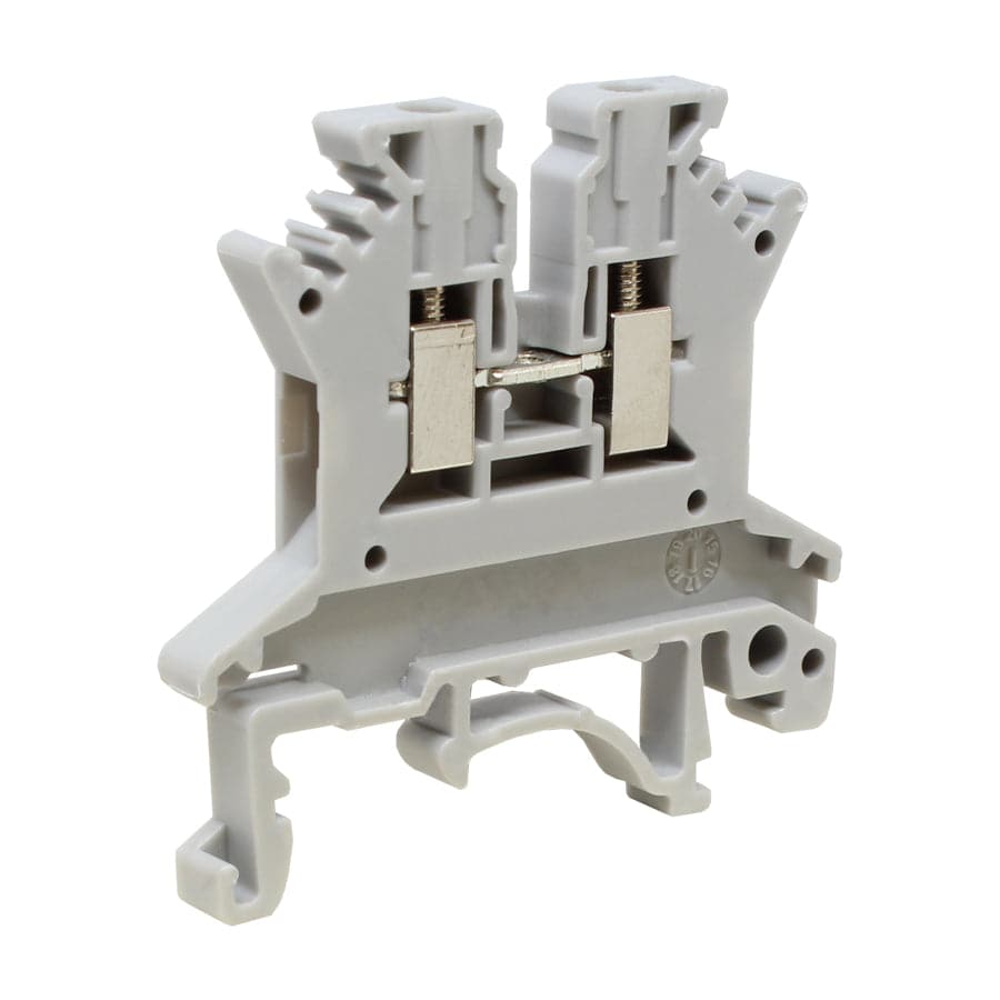 UKJ-1.5 - 26 a 16 AWG Screw Clamp, Feed-Thru, Terminal Block, 500v, UL Approved, Gris