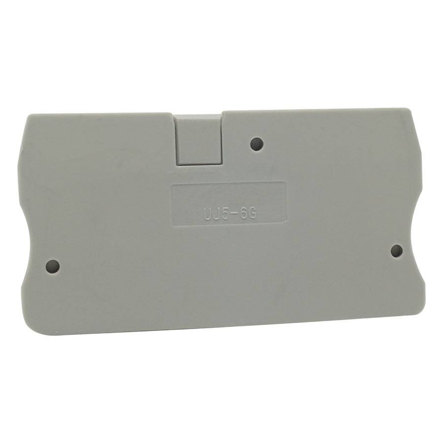 UJ5-6G - End Cover para Spring Cage Terminal Block, Gris
