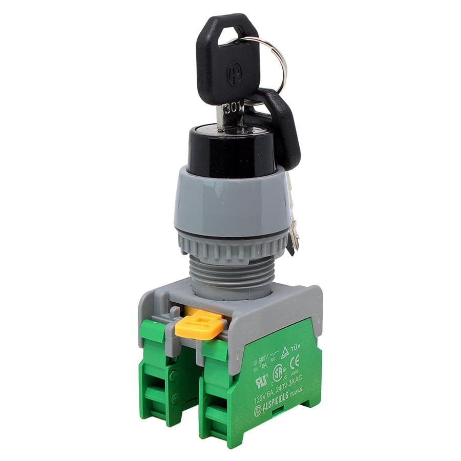 GKS22-2/O - 22mm Selector Switch - 1-0-2 Drawable 2 Contactos