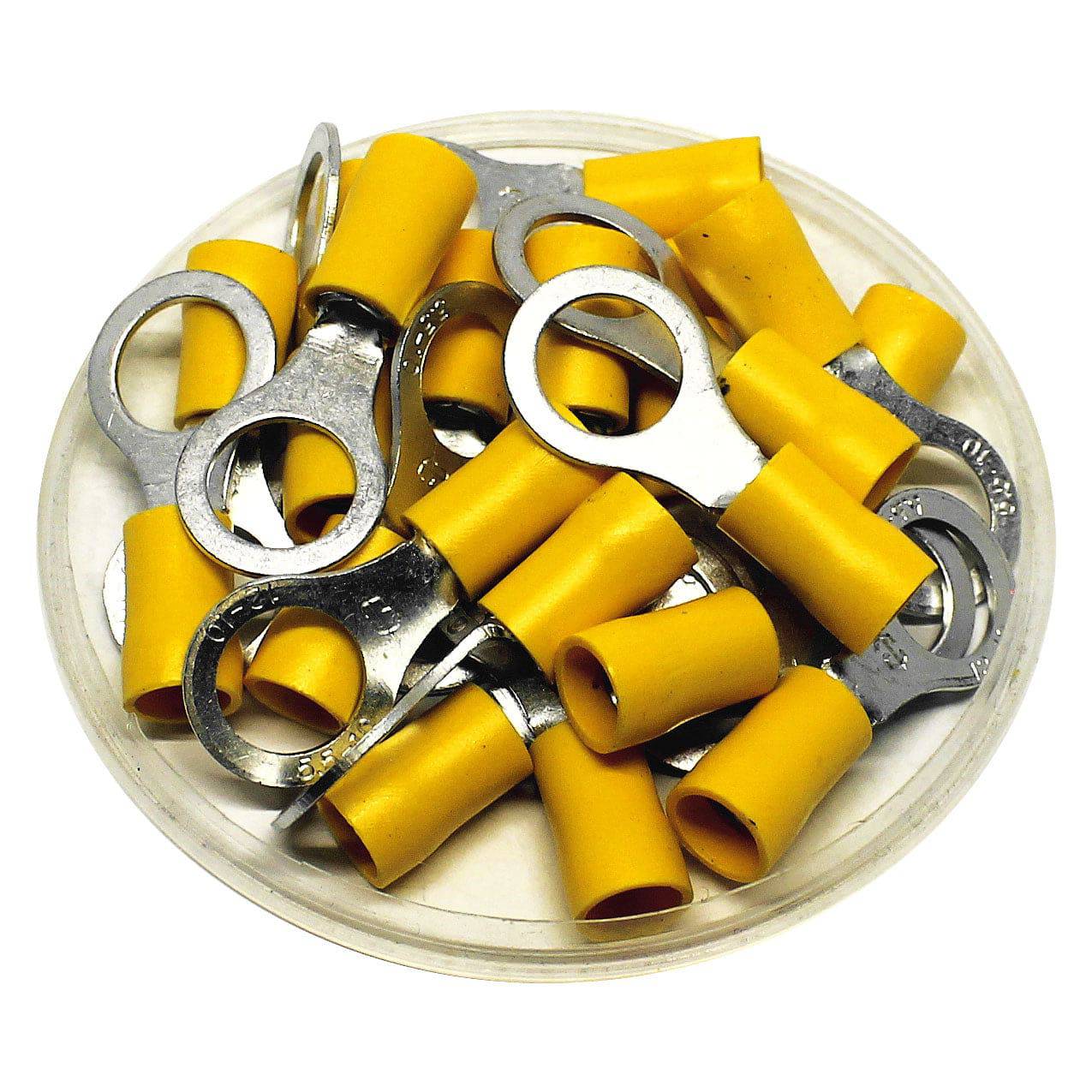 RV5-10 - 12 a 10 AWG PVC Con aislamiento de vinilo Terminales de anillo, 3/8" Orificio, UL Recognized, 50 piezas