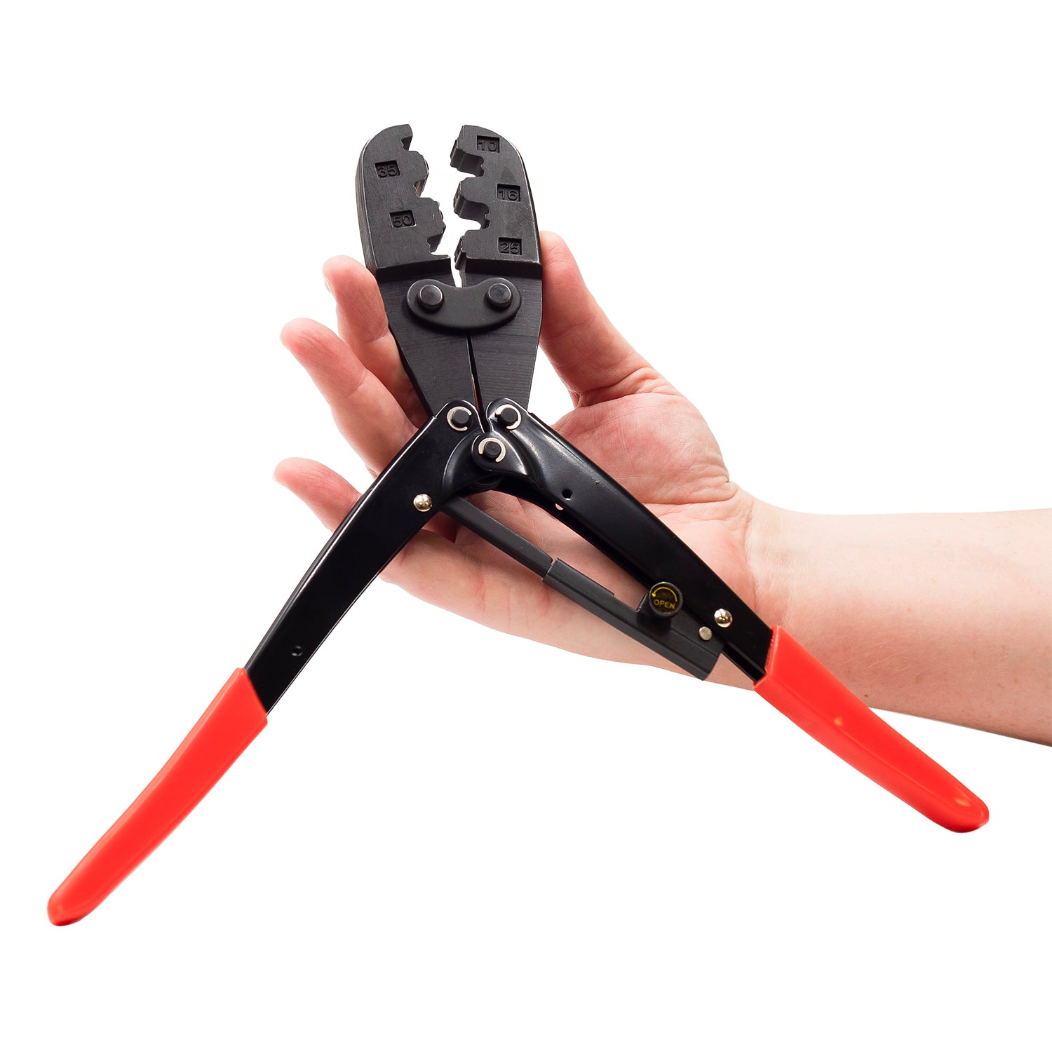 FD0801 - 8 to 1 AWG Wire Ferrules Crimping Tool, Ratchet, Heavy Duty, XL Length, B-Crimp Profile, 1 Piece