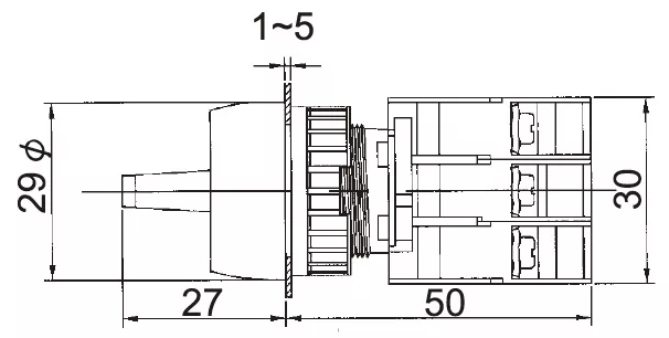 SL223-2/O-24-GN - Illuminated Twist Knob Switch - 2 Contact (2/O) - 3 Positions (1-0-2) - Verde