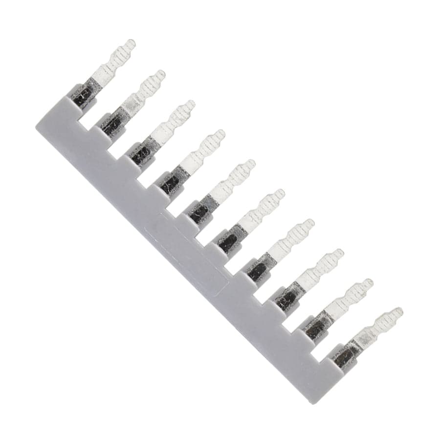 UEB10-6 - 10 Position Terminal Block Jumper Bar, Angled, Gris
