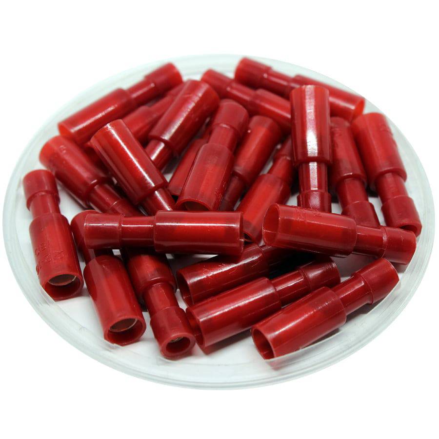 FRFNYD1-180 - 22 a 16 AWG Totalmente aislados Conectores tipo bala, De nailon, Female, Double Crimp, 100 piezas