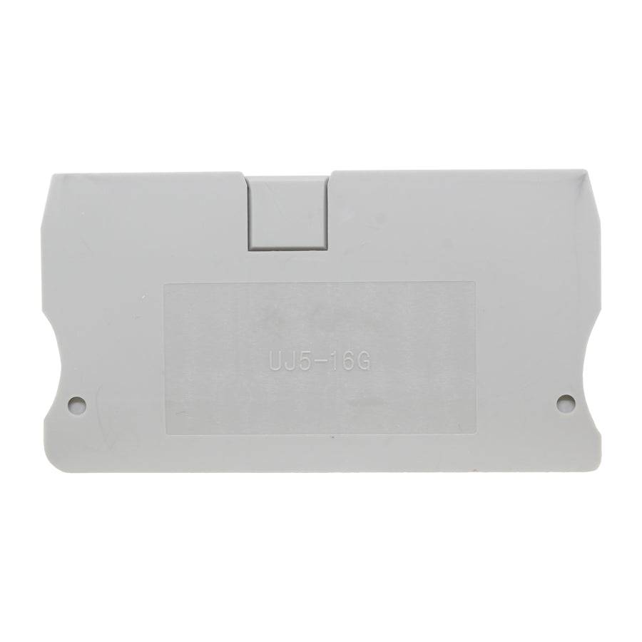 UJ5-16G - End Cover for Spring Cage Terminal Block, Gray