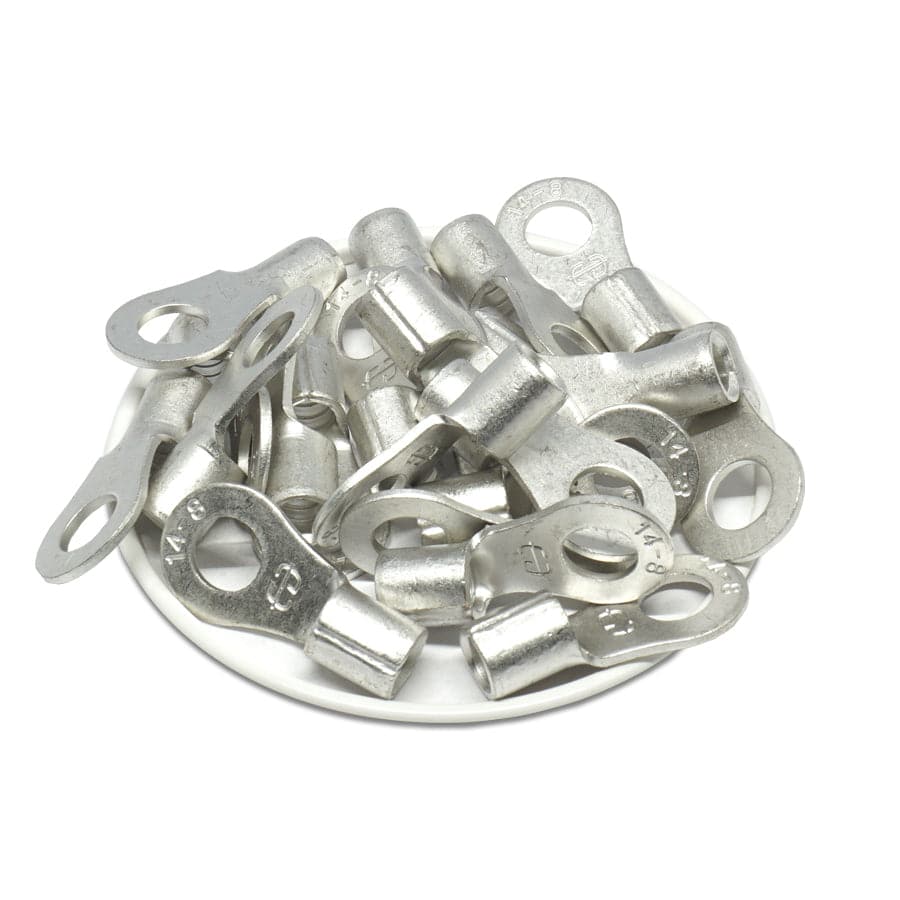 RNB14-8 - 6 AWG Non Insulated Ring Terminals, 5/16" Stud, UL Recognized, 25 Pieces
