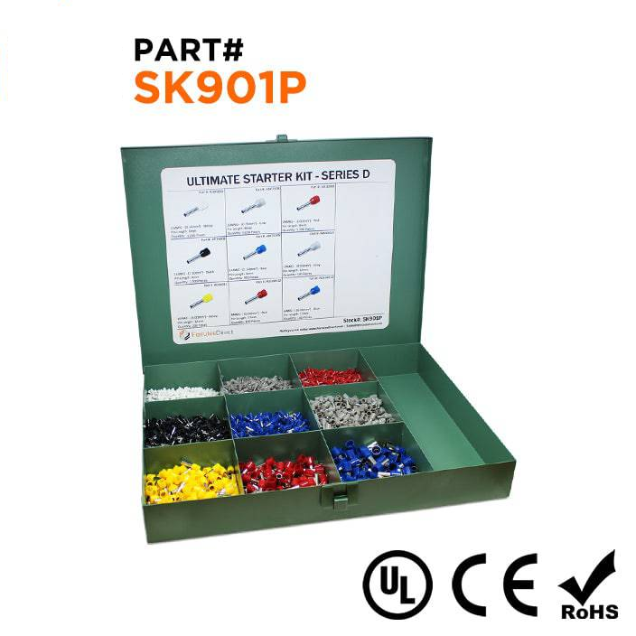 SK901P - 22 to 6 AWG Wire Ferrules Ultimate Kit, 5,400-Pieces, Series D, 1 Kit