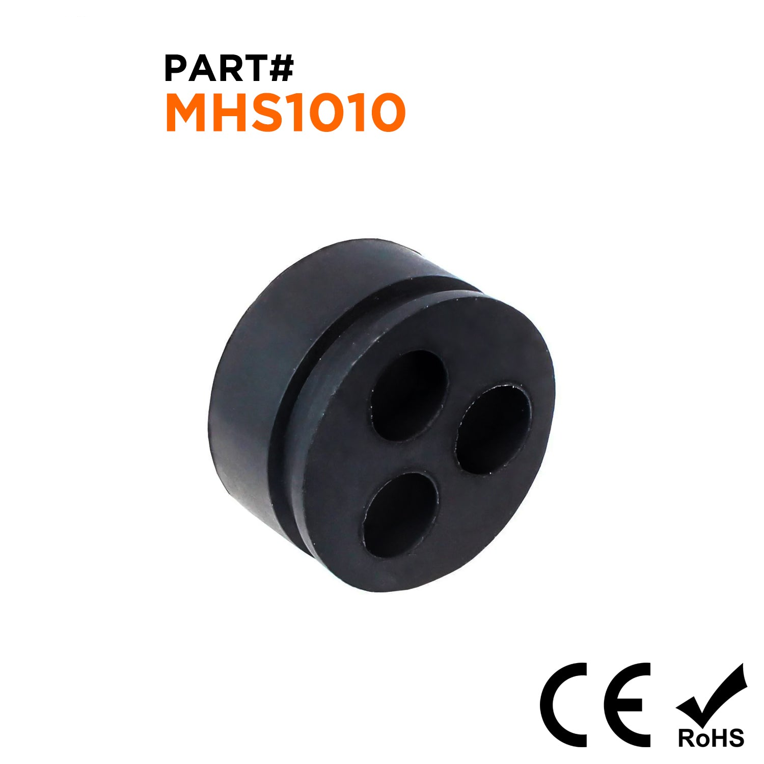 MHS1010 - Multiple Hole Cable Gland Seals, Sizes: NPT1/2", PG13.5, 3-Hole x 4mm, IP68 - 1 Piece