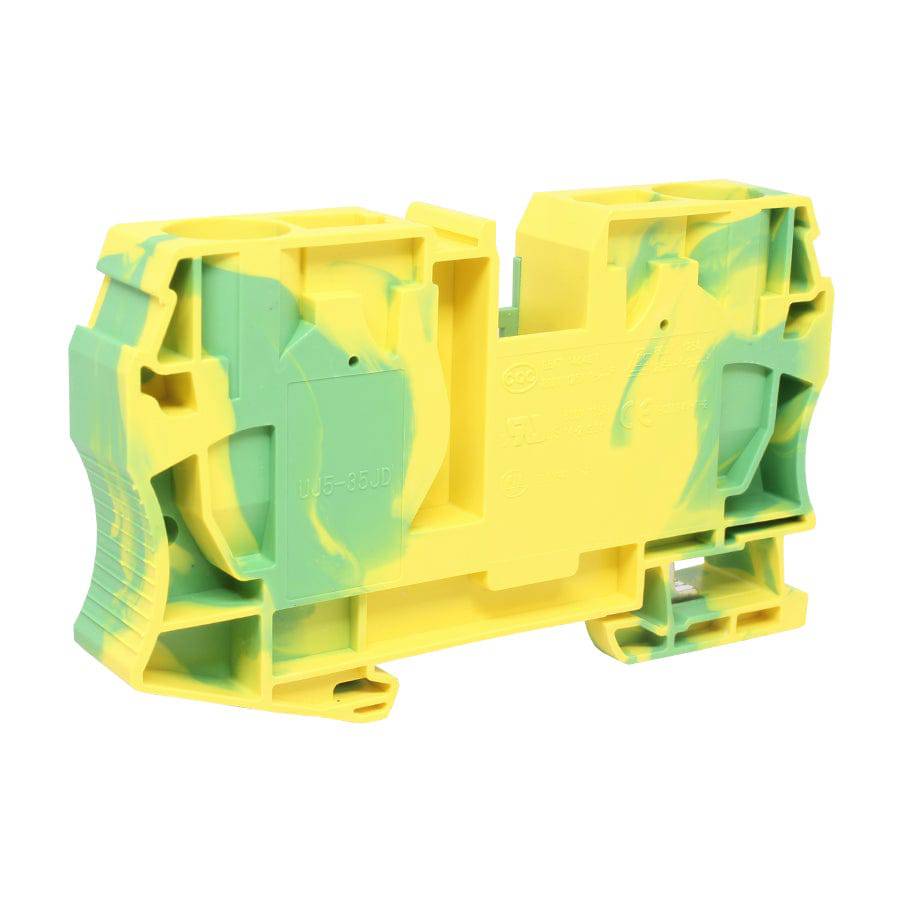 UJ5-35JD - 14 to 2 AWG Spring Cage Terminal Block, Ground, UL Approved, 1 Piece