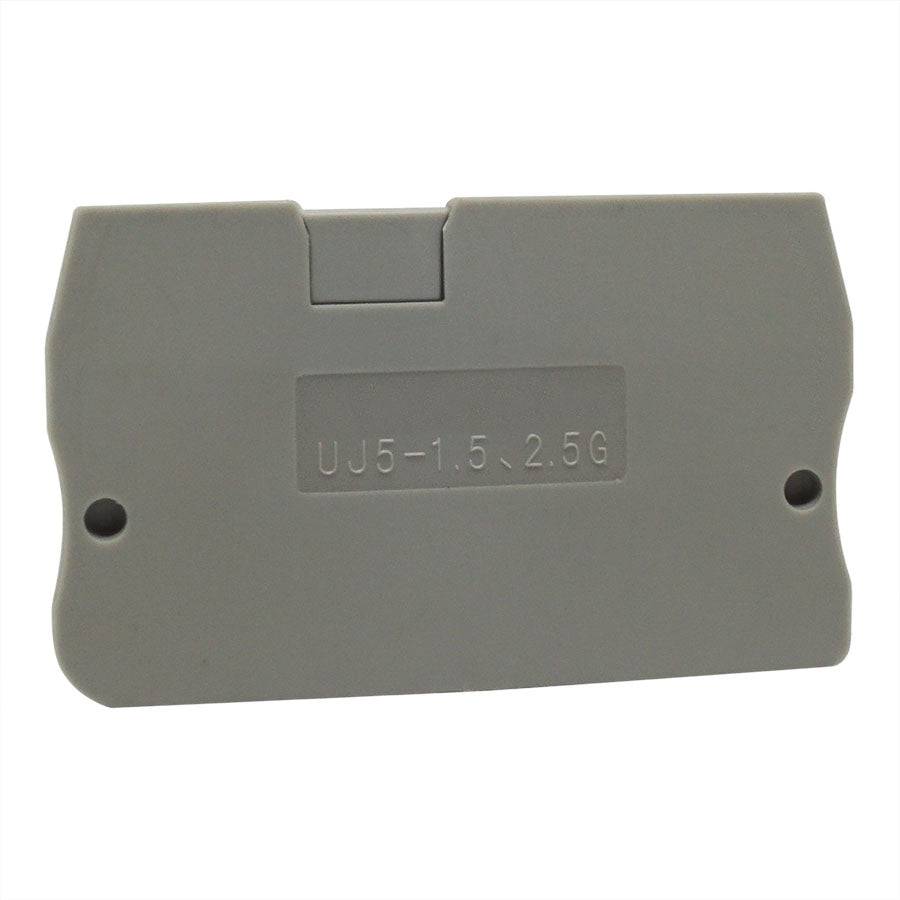 UJ5-1.5-2.5G - End Cover para Spring Cage Terminal Block, Gris