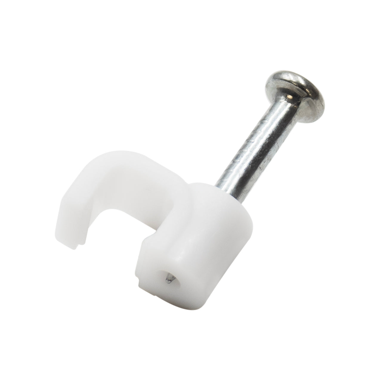 FNC4W - Nail In Cable Clips, Cable Nails Tacks, Flat, 4mm, 0.16", White, 100 Pieces