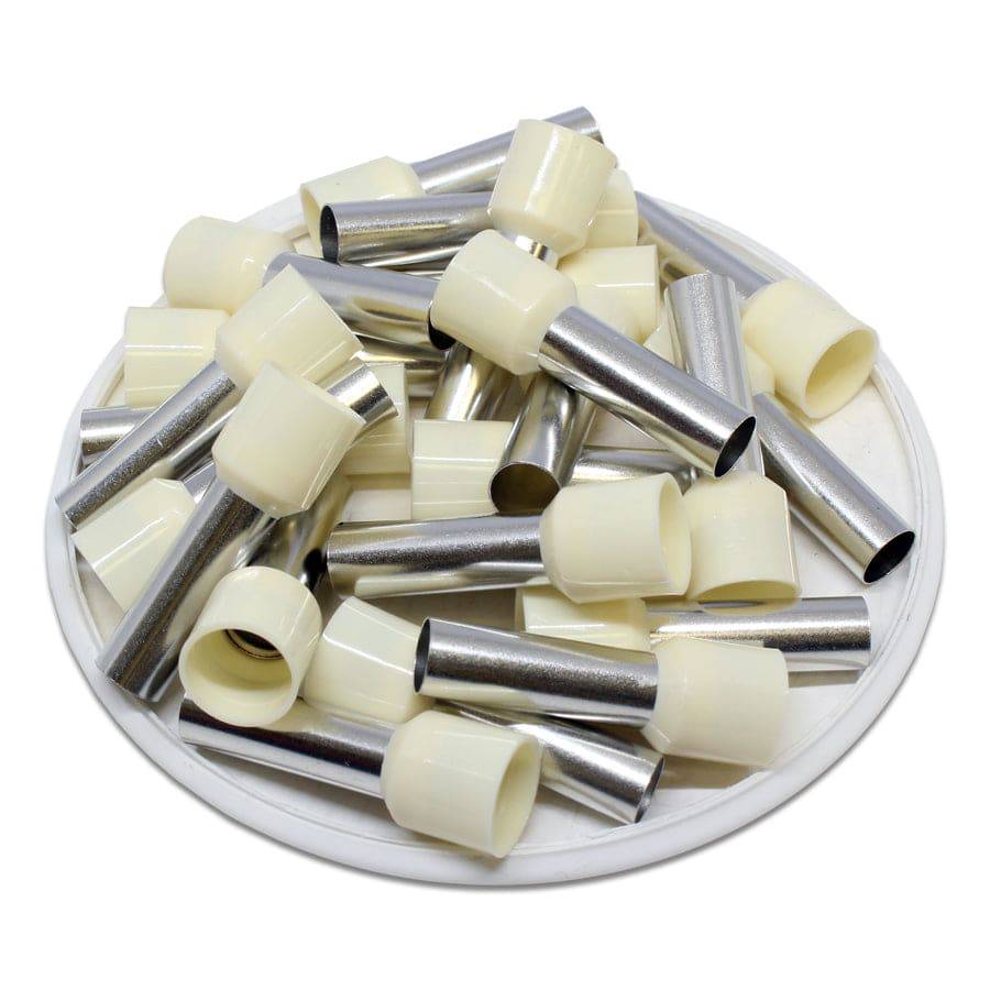 AT160018 - 6AWG Insulated Punteras, 18mm Pin, Blanco, UL Recognized, 100 piezas