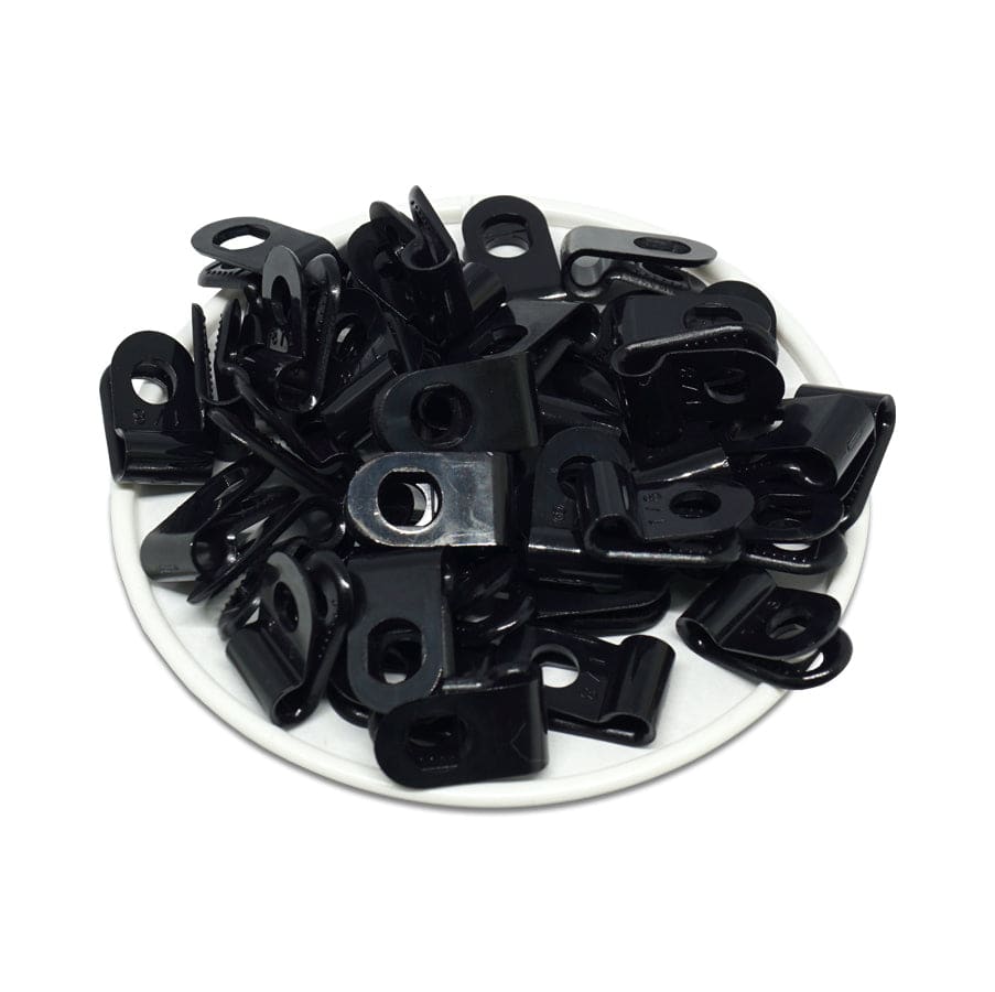 UC0B - Nylon Cable Clamps, Color: Black, Dimensions: 11/16"L x 3/8"W, 100 Pieces