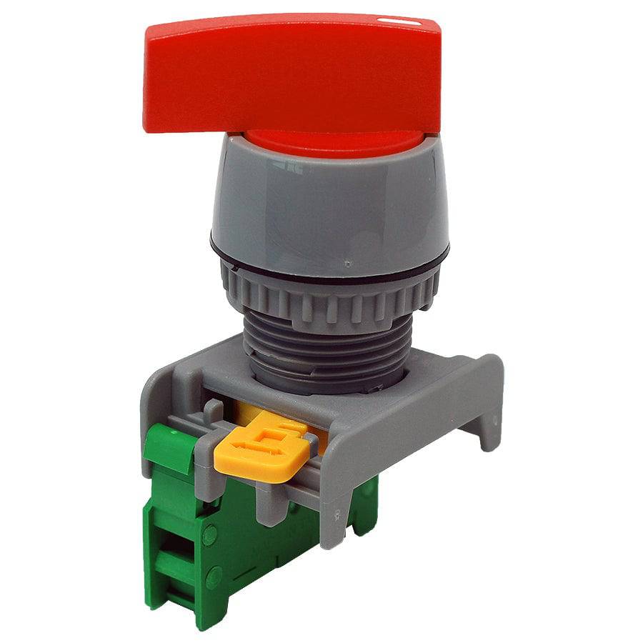 GLCS22-1/O-RD - Long Twist Knob Switch - 1 Contact (1/O) - 2 Positions (0-1) - Red