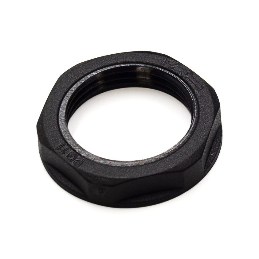 PG11 Thread Nylon Lock Nut for PG Cable Glands, Black, UL Approved, 1 Piece - PG11B-LN