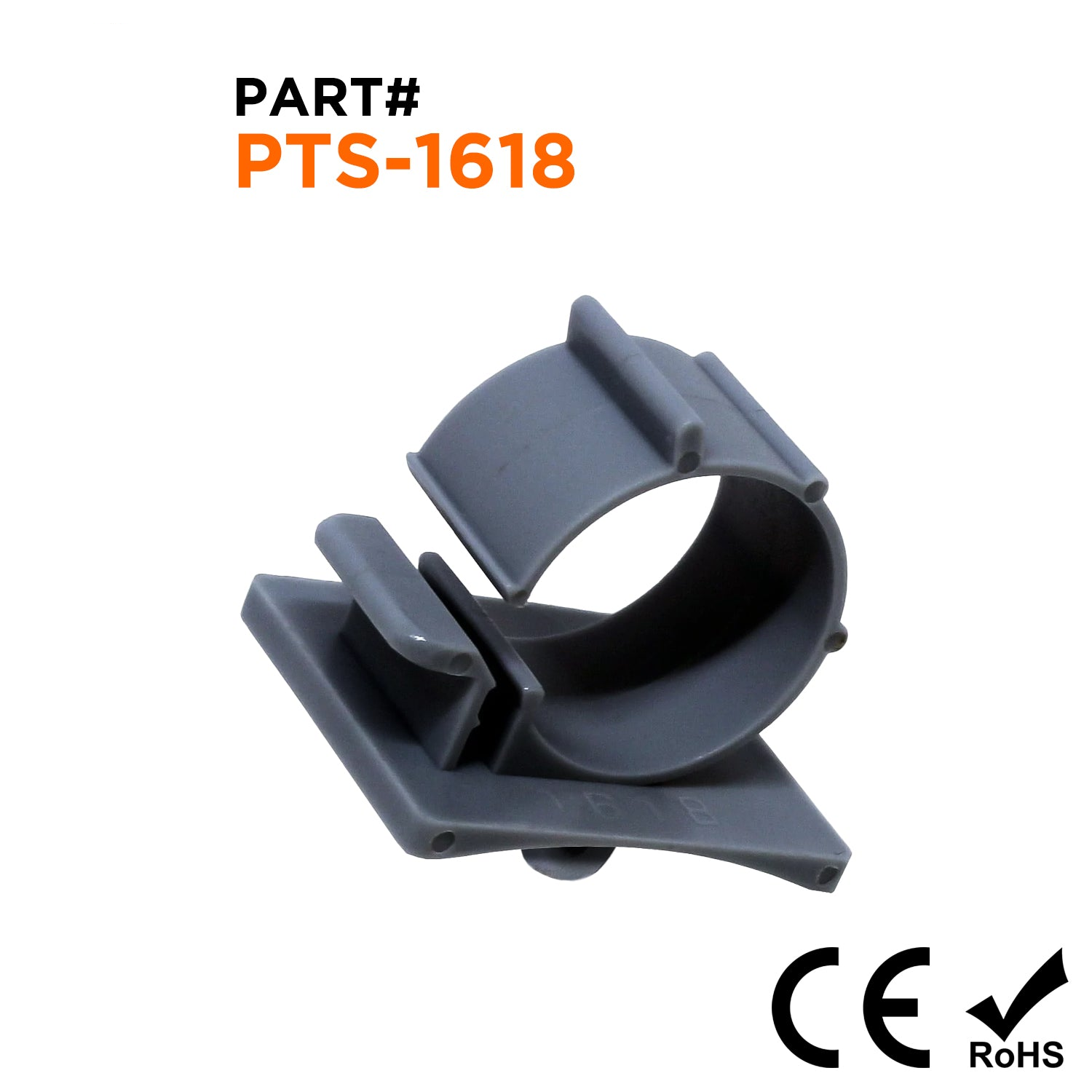 PTS-1618 - De nailon Ajustable Push Soporte Cable Abrazaderas, Gris, Rango: 5/8" a 11/16", 25 piezas