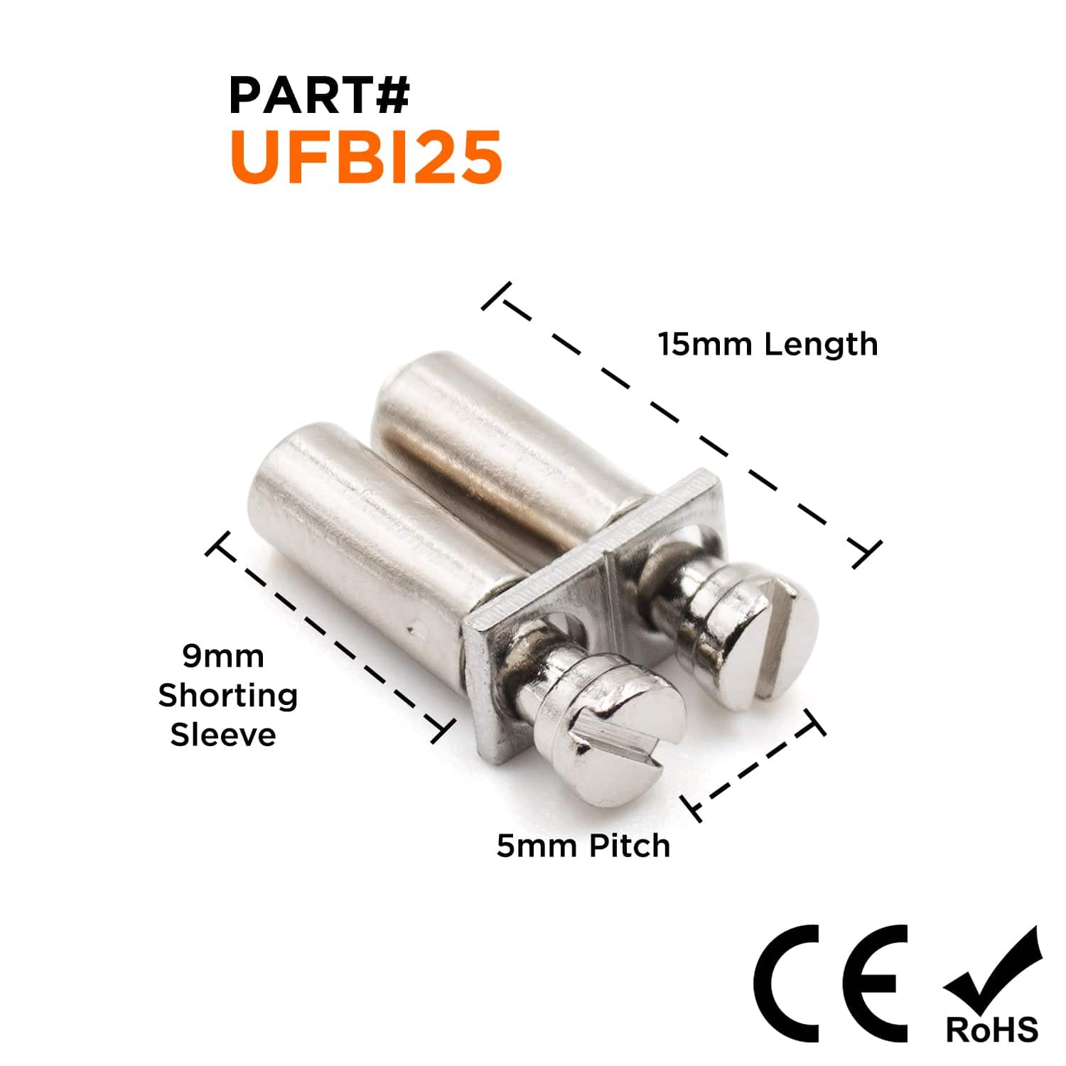 UFBI2-5 - Terminal Block Internal Jumper, 2 Positions, Screw Down