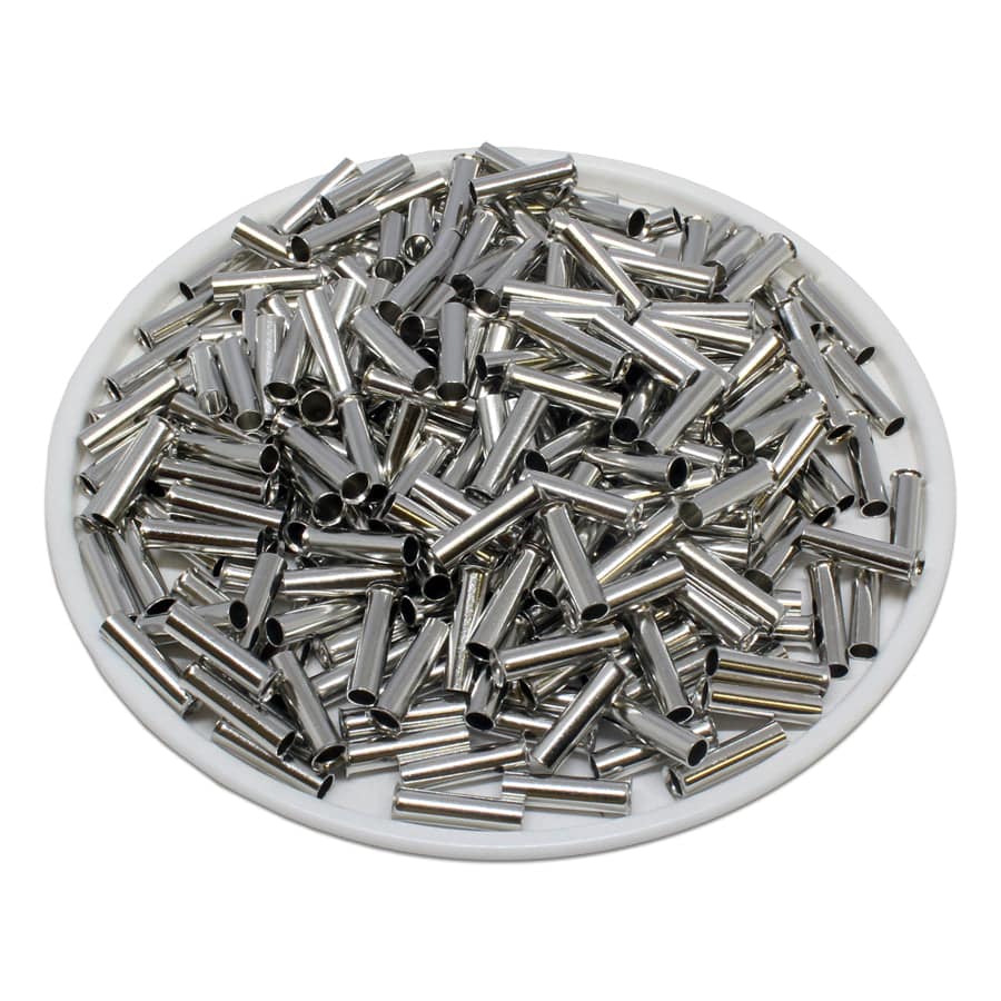 N25025 - 14AWG Non Insulated Wire Ferrules, 25mm Pin, UL Recognized, 1000 Pieces