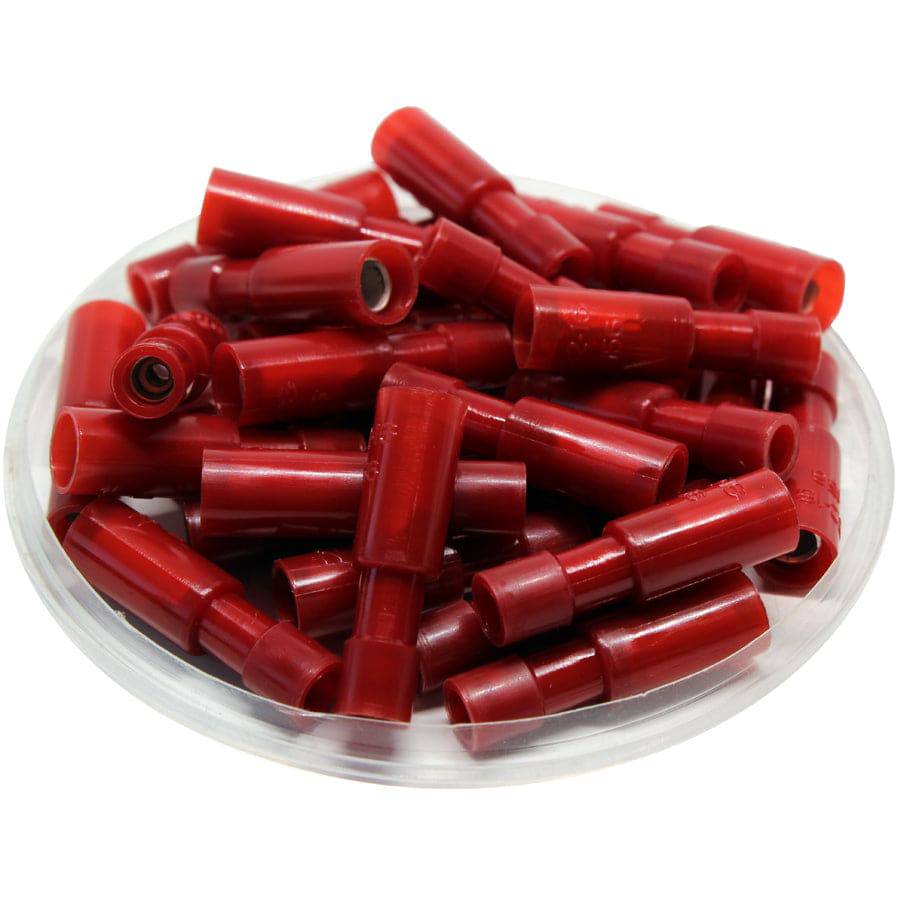FRFNYD1-156 - 22 to 16 AWG Fully Insulated Bullet Connectors, Nylon, Female, Double Crimp, 100 Pieces