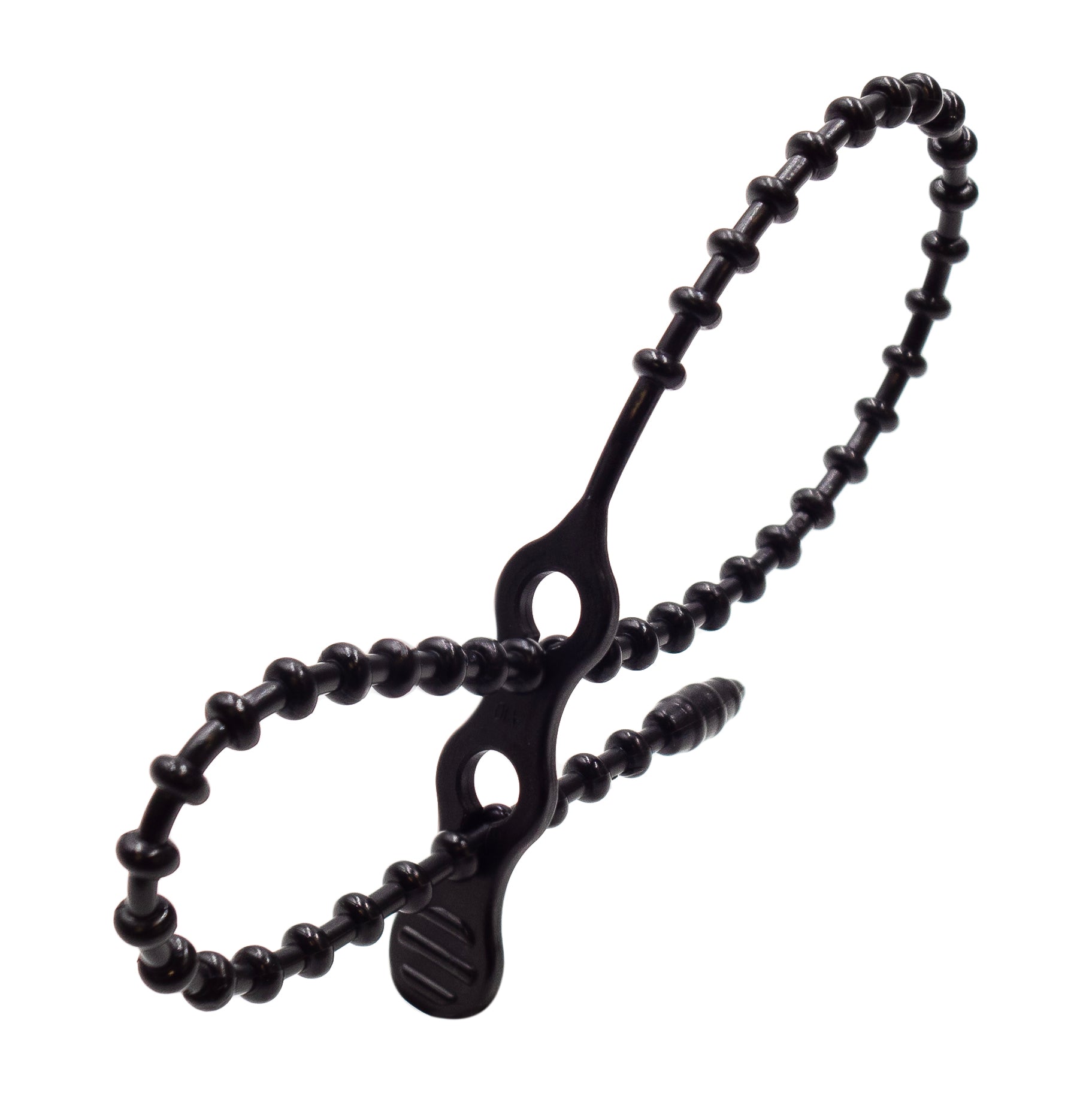BCTD460B - 18" Heavy Duty Double Loop Beaded Nylon Reusable Cable Ties, 120-lb Tensile Strength, Black, UV Resistant, 100 Pieces