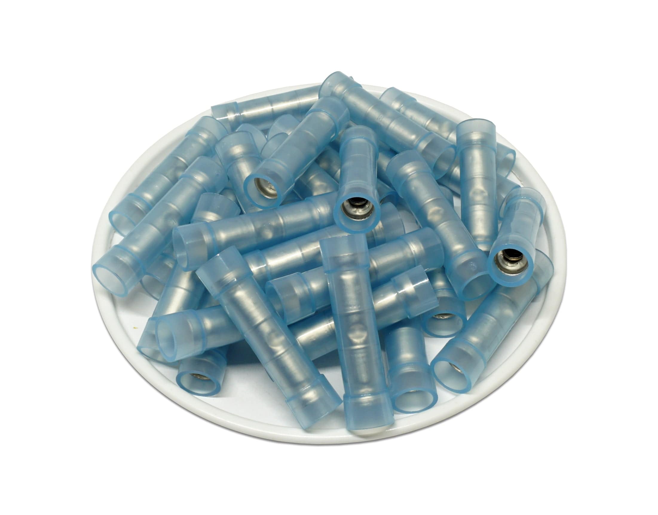 BNYDF2 - 16 a 14 AWG Con aislamiento de nailon Butt Splice Conectores, Double Crimp/Flared, 100 piezas