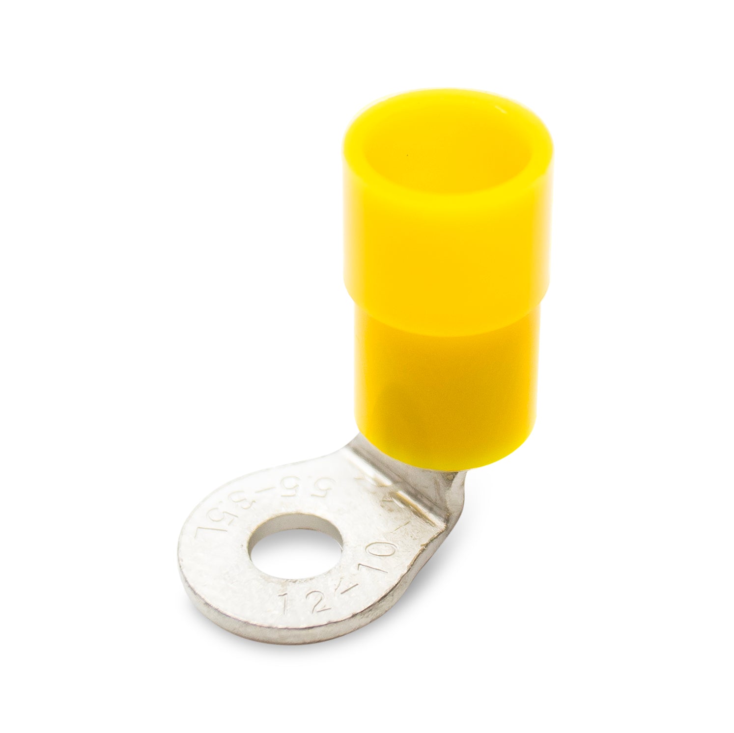 90D5-3.5A - 12 a 10 AWG Right Angle De nailon Terminales de anillo, #6 Orificio, 50 piezas