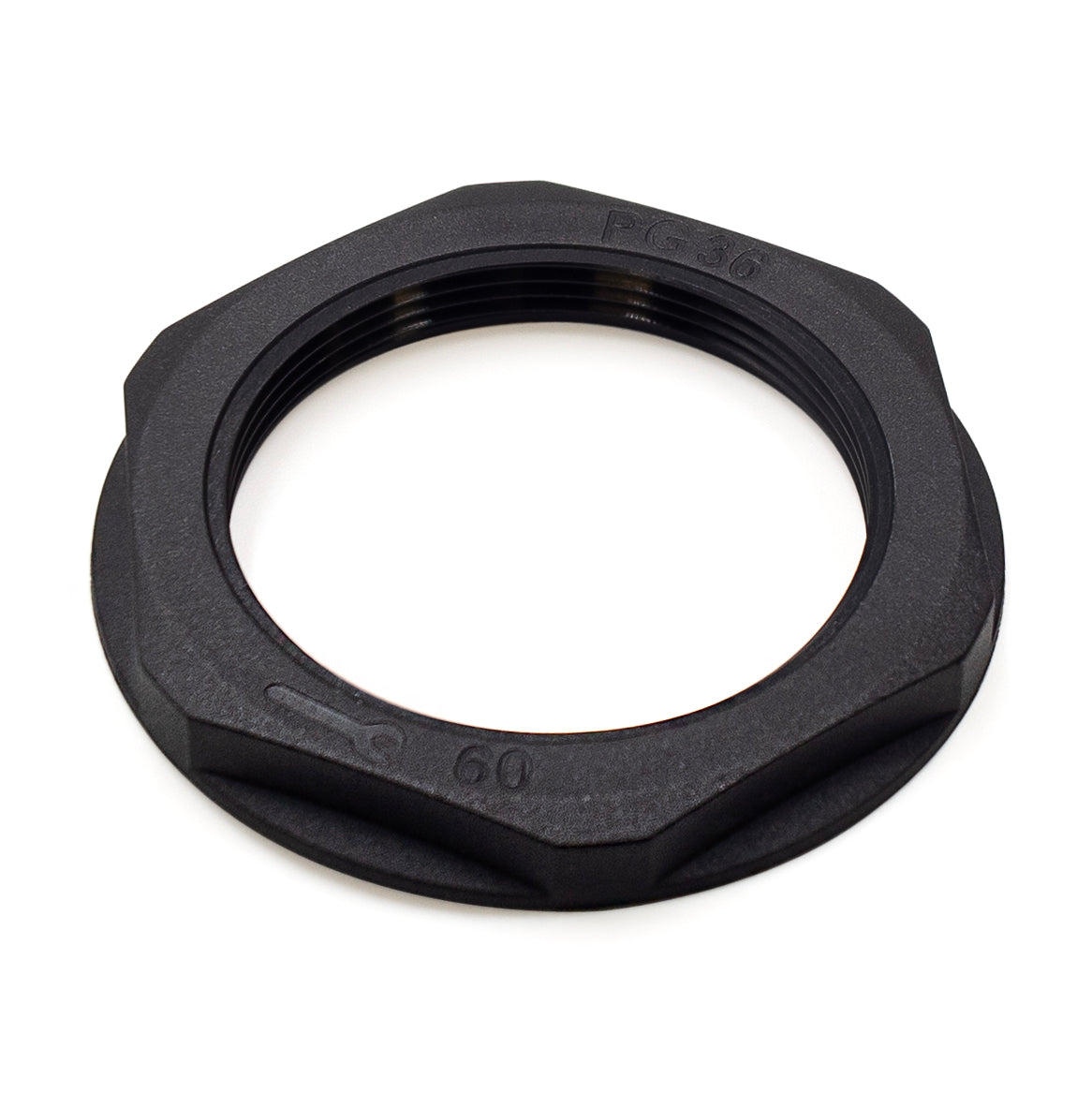 PG36 Thread Nylon Lock Nut for PG Cable Glands, Black, UL Approved, 1 Piece - PG36B-LN