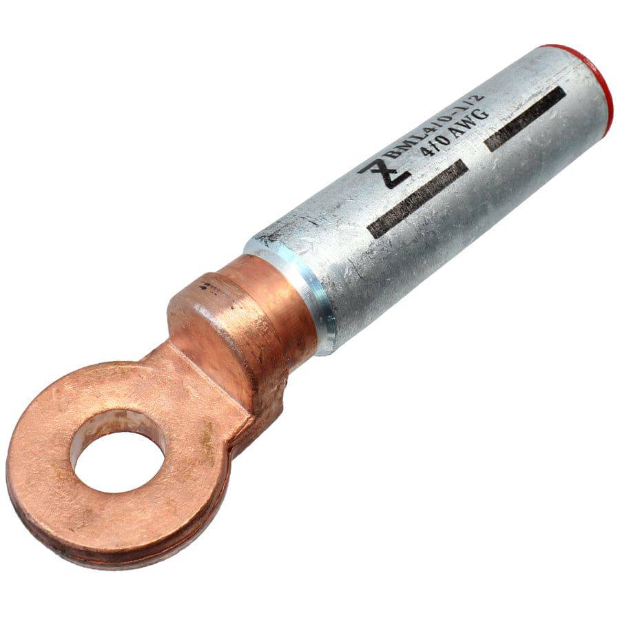 BML120-12 - 4/0 AWG Bi-metal Compression Lugs, 1/2" Stud, 1 Piece