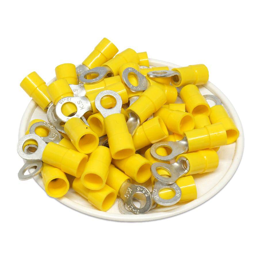 RVY5-5 - 12 a 10 AWG Molded PVC Con aislamiento de vinilo Terminales de anillo, Easy Entry, #10 Orificio, 50 piezas
