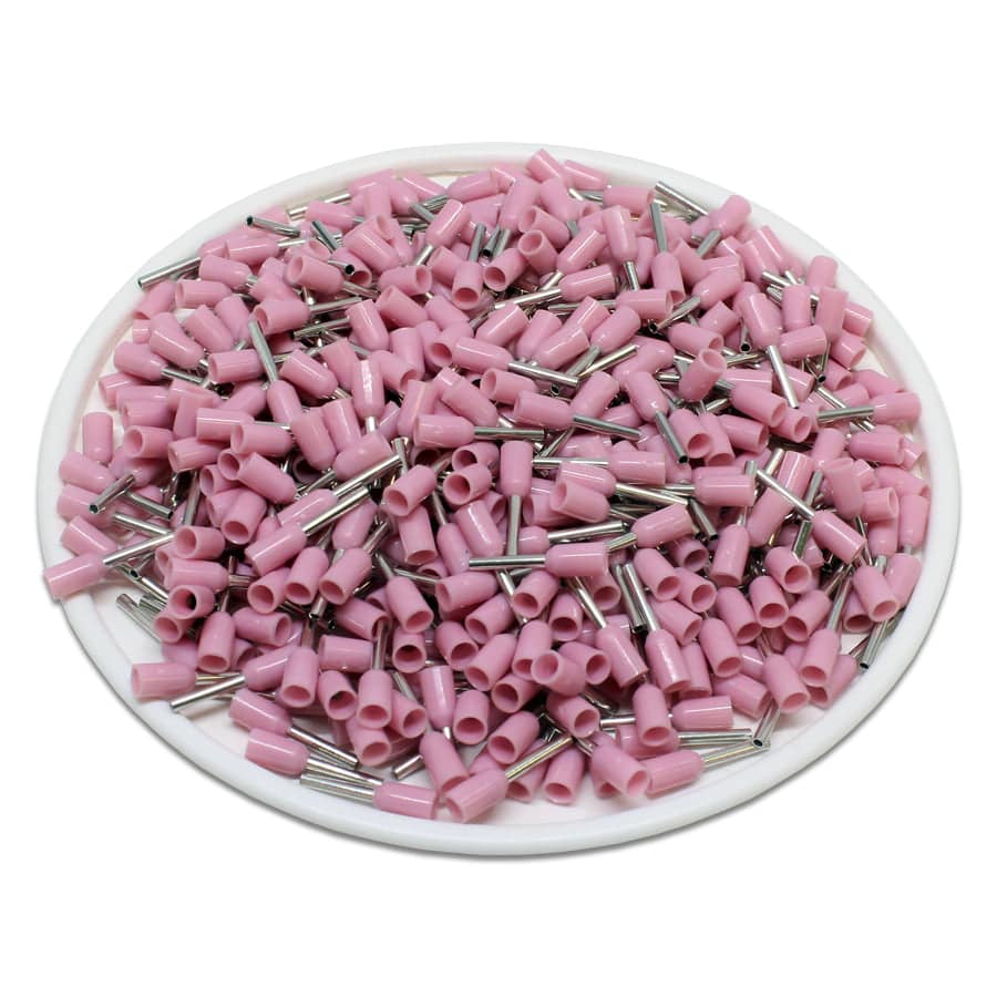 AT03406 - 22 & 24 AWG Single Insulated Punteras, 6mm Pin, Pink, UL Recognized, 500 piezas