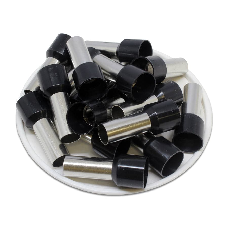 AT250018 - 4 AWG Insulated Punteras, 18mm Pin, Negro, UL Recognized, 100 piezas