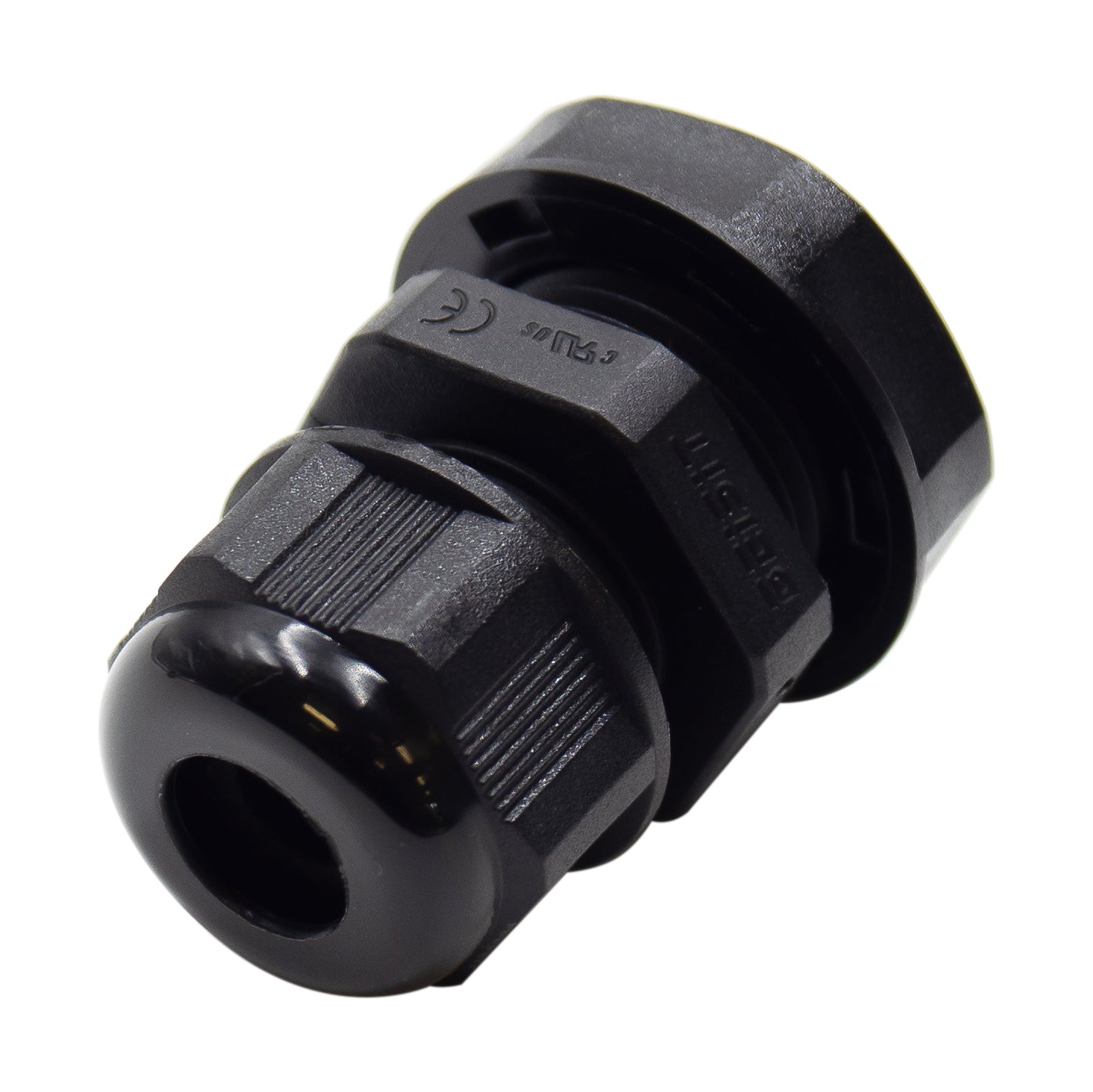 N3806B - 3/8" NPT Rosca De nailon Prensaestopas, Negro, Rango: 1/16" a 1/4", UL Listed, IP68, IP69K - 1 pieza